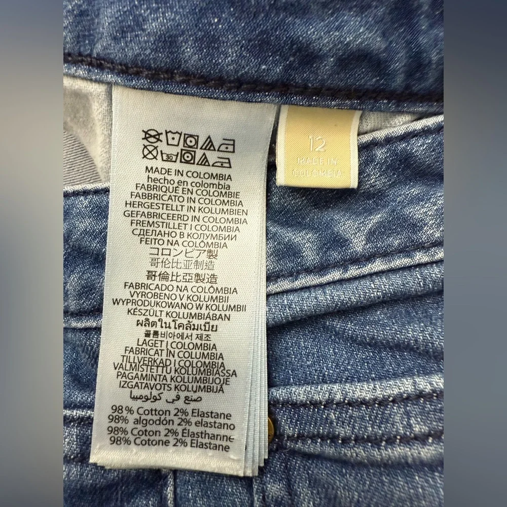Michael Kors Deep Blue Cropped Jeans Slit at Bottom of Leg
